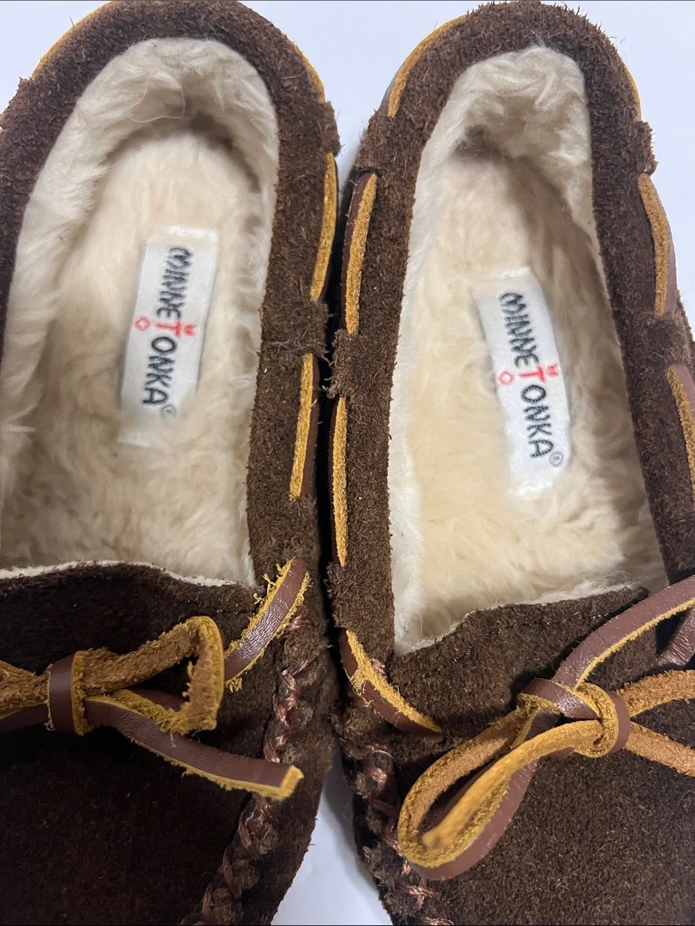 Toddler Minnetonka moccasins brown suede size 11